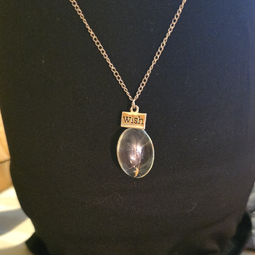 Wish Gold Oval Pendant Necklace